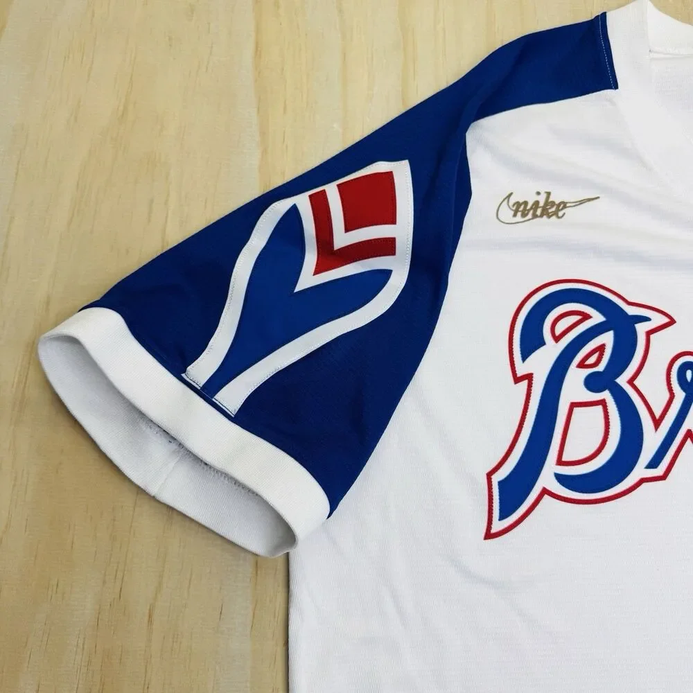 NWOT Atlanta Braves Nike Cooperstown Collection Throwback Blank Jersey LG